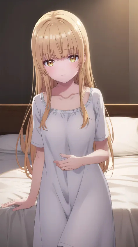 mahirushiina, mahiru shiina, bangs, blonde hair, brown hair, (yellow eyes:1.3), smile,
medium breasts, flash gyaru, Black Nightdress, transparent, cool face, looking at viewer, show underboobs, laydown on bed
BREAK indoors,
BREAK looking at viewer, (cowboy...