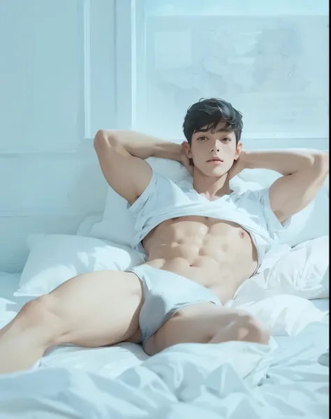 ​masterpiece, Cute Boy,:1.5, bulge in panties,Accurate and beautifully drawn body,  Looking at Viewer, Accurate and beautifully drawn eyes, Accurate and beautifully drawn faces