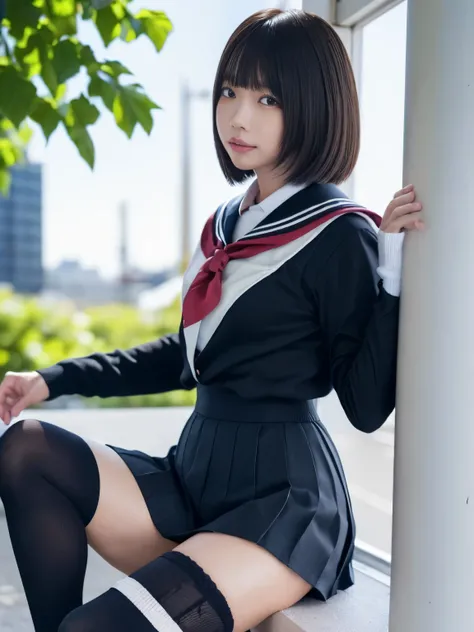   Masterpiece,  Hi-Res,Product quality,(Well-balanced:1.4),  1 young beautiful Japanese woman   ,  small smile  ,(cowboy shot:1.4),(  thighsに焦点を合わす:1.4), Beautiful Young Japanese High School Girl  ,(  high school classroom  :1.2),(   high school uniforms ,...