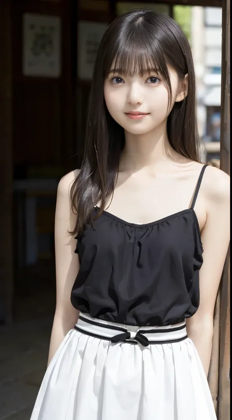 ( RAW Photo,  top quality), ( by Nomi,  Photoreal:1.3),  Masterpiece, Narrow Shoulders and Small 、delicate,  slender, slender, and beautiful proportions, beautiful detailed eyes,  girl 1, Japan,  young, smile, Super beautiful and cute face、(Small and thin ...