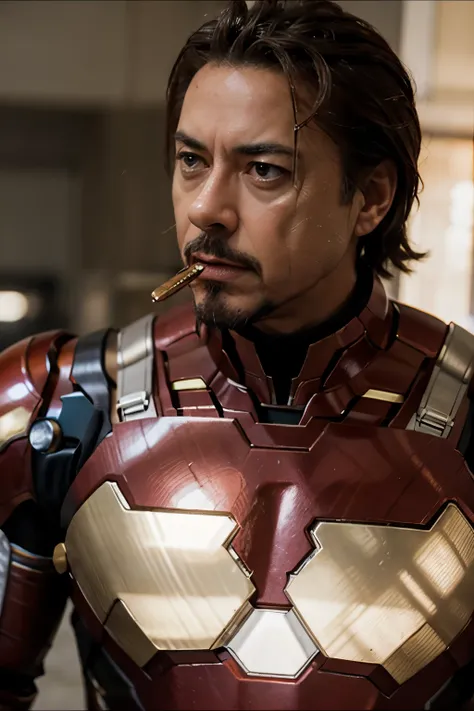 Ironman tony stark eating a durin