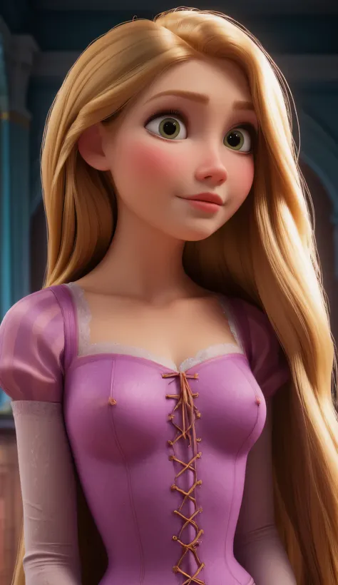 Rapunzel in real life 
High Resolution, Masterpiece, Anatomically Correct, Accurate, Award Winning, Best Quality, High Details, High Quality, Super Detailed, UHD, Textured Skin, Cinematic, Hyperdetailed, Hyperrealism, Photorealistic, Realism, straight hair...