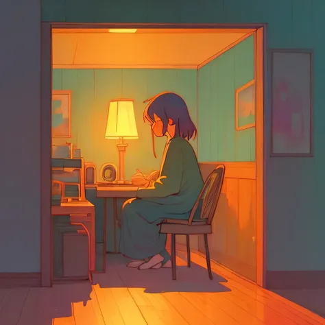 lofi, (((lofi aesthetic))), Lo-Fi, lofi vibes, calm, cozy, lofi style, warm colors, lo-fi artstyle, simplistic