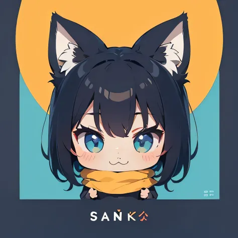 Make a logo, brand logo,abstract cat theme logo , logo  that write "SAN-NEKO" text on it, cute