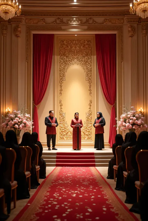 a malay classical themed college academic award ceremony held at a hall