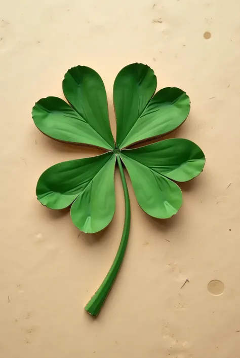 four-leaf clover in cardboard style