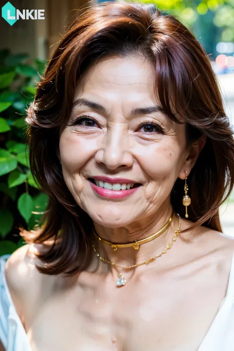 ７８ years old　Mom　MILF　Korean, Lady　large earring　Big choker　　realisitic　Gorgeous Madame Beautiful Mature Woman　sexy　Smile　Gentle woman navel piercing　４K　High quality 