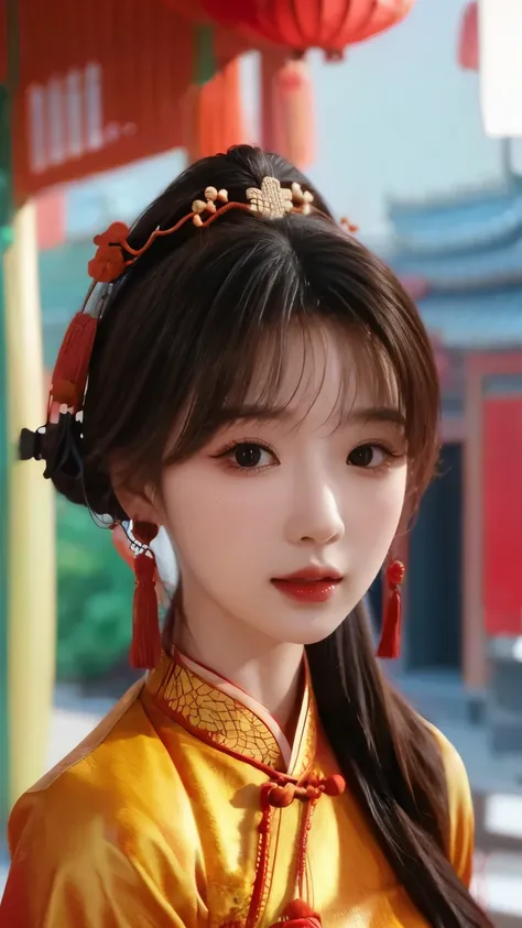 Hanfu，palace，穿Hanfu的女孩，Wearing ancient Chinese clothing，Traditional Chinese Clothing，Ancient Chinese Clothing，Ancient Chinese Princess，Chinese，Shoulder，Beth，( masterpiece),( top quality:1.1),( Very detailed), BEST ILLUSTRATION , exquisite details ,(portrai...
