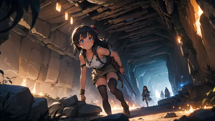  Absurdly High Resolution 　 Best Quality　 CG Depicted in Details 　 A Girl Adventurer Is Exploring the Inside of a Cave　 Huge Underground Ancient Ruins Unfolding Right Before Your Eyes 　Ancient man々 Living 　Historic Discoveries 　Structure of the film　　