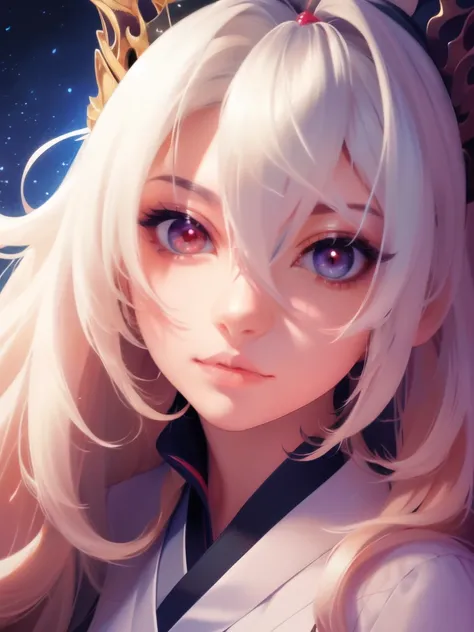 a close up of a woman with long hair wearing a white shirt, beautiful avatar pictures, anime tribal girl with long hair, beautiful young wind spirit, beautiful anime woman, white glowing eyes, digital fantasy art ), beautiful fantasy anime, beautiful allur...