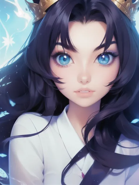 a close up of a woman with long hair wearing a white shirt, beautiful avatar pictures, anime tribal girl with long hair, beautiful young wind spirit, beautiful anime woman, white glowing eyes, digital fantasy art ), beautiful fantasy anime, beautiful allur...