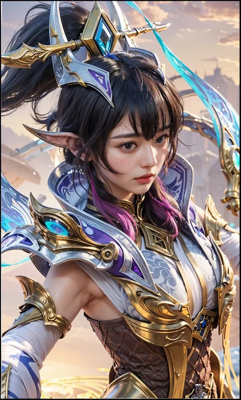 a close up of a girl or woman (K-Pop idol), detailed hair , big booobs ,  shadowbringers cinematic, 4 k detail fantasy, a beautiful fantasy empress, game cg, xianxia fantasy, xianxia hero, 2. 5 d cgi anime fantasy artwork, cinematic goddess close shot, rua...