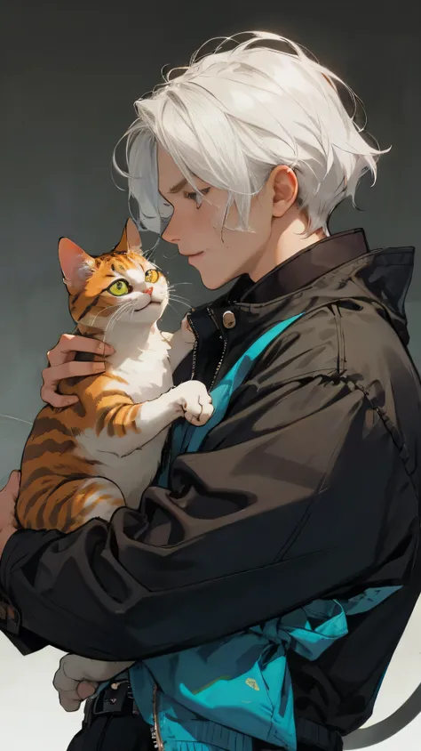 cat and man