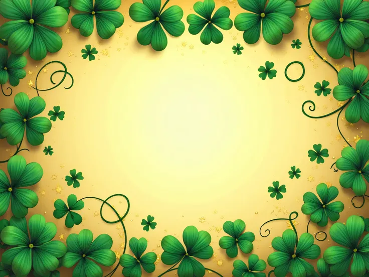 Lucky Shamrock and Clover Border for a Festive St. Patrick s Day Design by Generative AI