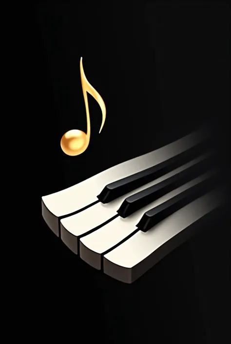 
This image features a stylized representation of a piano keyboard, designed to convey a sense of musicality and elegance. The keyboard is depicted with sleek, curved lines, giving it a modern and abstract look. The keys are predominantly white, outlined i...