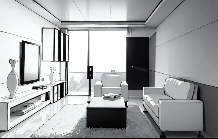 Manga-style in black and white