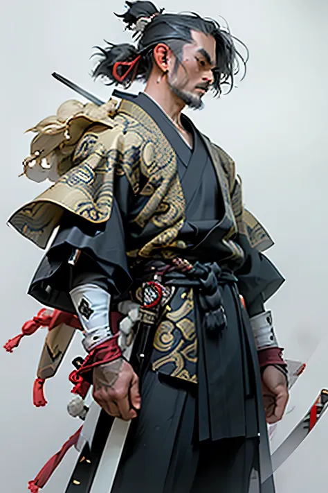 Person with a Sword ， Samurai Man Ronin , Miyamoto Musashi, Ronin , Samurai Warrior , Samurai vinyl wrap ,  Traditional Japanese Concept Art ,  Japanese Samurai,  Feudal Japanese Art , ancient  Japanese Samurai