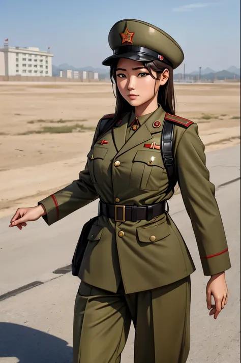 North Korean female soldier