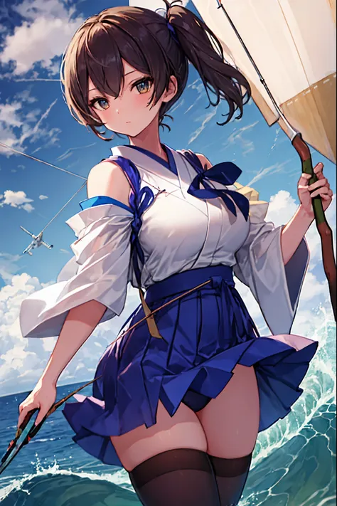 masterpiece, best quality, integrated scenery, integrated background, extremely delicate and beautiful, meticulous details, good composition, , cute face, perfect face, perfect hands ,Kaga(Fleet Collection),highest quality, masterpiece, High resolution,kim...