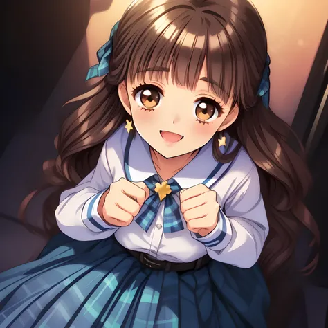 (highest quality, masterpiece:1.2), highest quality, High resolution, 1080p, 8K, (A 16yo beautiful pretty fashion model is seated on a char nobly and turning to me, experiment of charm, most beloved girl in the school, (intelligent and perfectly balanced s...