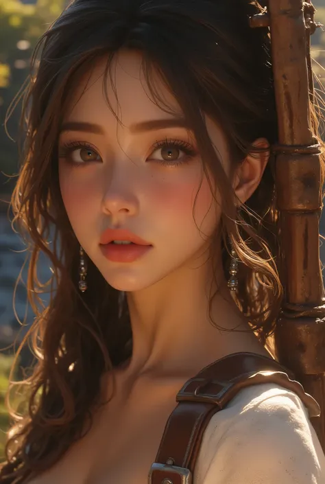 Full body Masterpiece, Best quality, Excellent rendering, Very realistic, Highly detailed face, Clean and delicate face, Full body (Masterpiece, Best quality: 1.2) "Tomb Raider Sexy, Big Breasts, Sexy Anime Style, Charming, Charming