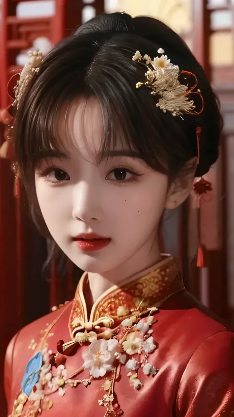 Hanfu，palace，穿Hanfu的女孩，Wearing ancient Chinese clothing，Traditional Chinese Clothing，Ancient Chinese Clothing，Ancient Chinese Princess，Chinese，Shoulder，Beth，( masterpiece),( highest quality:1.1),( Very detailed), BEST ILLUSTRATION , exquisite details ,(por...