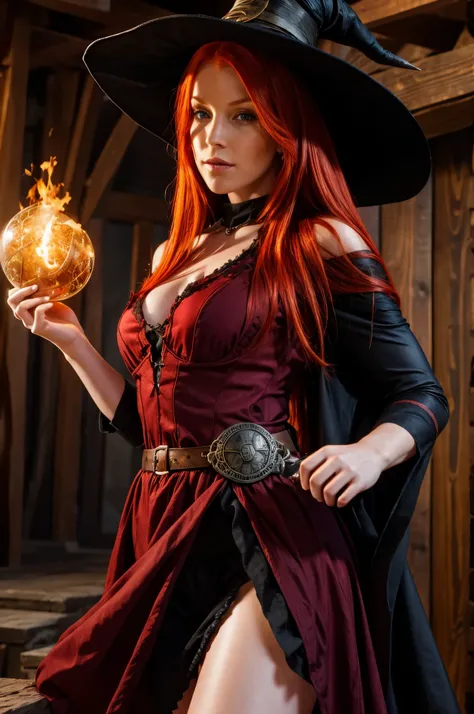Witch, RPG, Sorceress, Magic, Red-haired Woman, fistevens