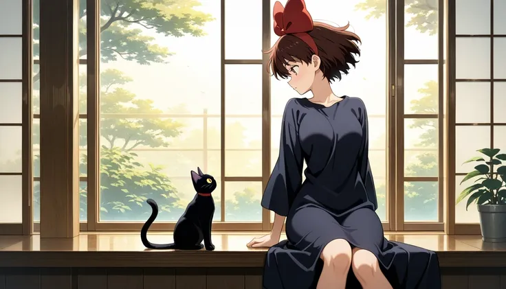 1 black cat, jiji (majo no takkyuubin), masterpiece,best quality,amazing quality、猫をクローズアップ、