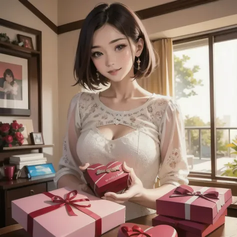 Valentine's day gifts,( masterpiece,  top quality:1.2),  1 girl, Alone