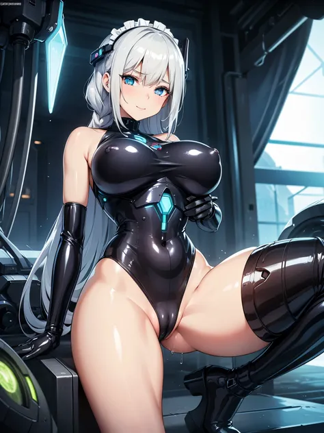 (((best quality))), ((ultra-detailed)), (((masterpiece))), (illustration), ((an extremely delicate and beautiful)), ((super detail)), ((high resolution)), (((nsfw))), ((cybernetic)), (futuristic), fantasy, (seductive), (((erotic))), (((20 years old))), (pu...