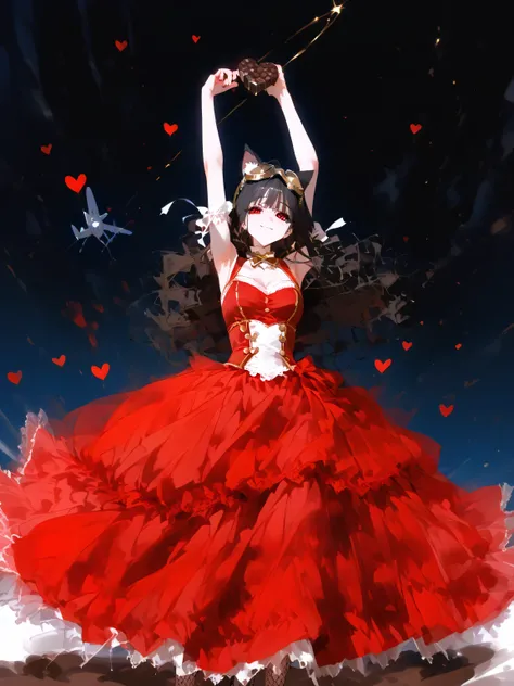 1girl , (Happy Valentine’s Day :1.1), Traditional media, thick outline, has mature dignity and strength 、 creates Valentine's Day chocolate with a flick of the arm、That momentum creates heart-shaped chocolate that looks delicious。What are the characte...