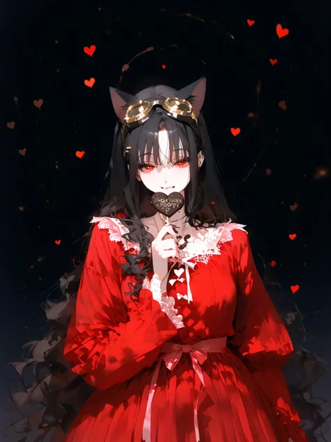 1girl , (Happy Valentine’s Day :1.1), Traditional media, thick outline, has mature dignity and strength 、 creates Valentine's Day chocolate with a flick of the arm、That momentum creates heart-shaped chocolate that looks delicious。What are the characte...