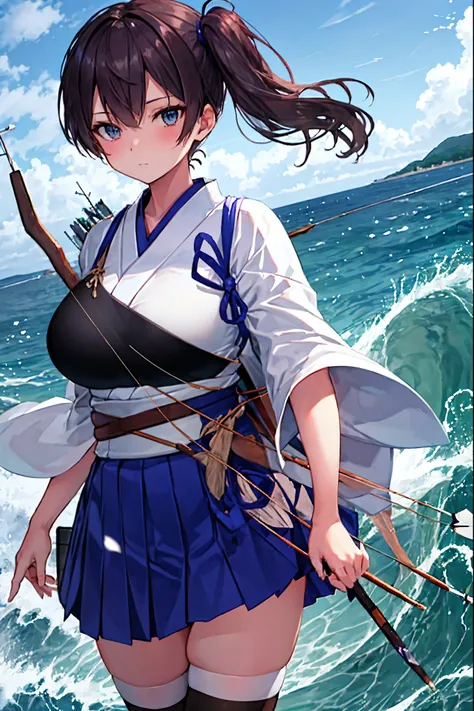 masterpiece, best quality, integrated scenery, integrated background, extremely delicate and beautiful, meticulous details, good composition, , cute face, perfect face, perfect hands ,Kaga(Fleet Collection),highest quality, masterpiece, High resolution,kim...