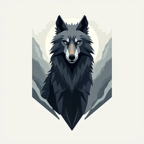 Generate me a Wolf in modern style for a company logo called "Valheim". 