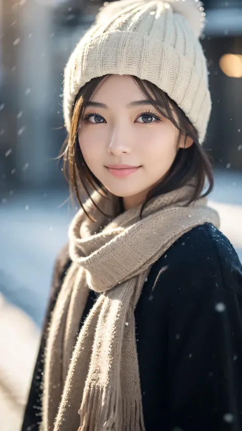 highest quality、genuine、Super detailed、finely、High resolution、8k wallpaper、one beautiful japanese woman Walking  through the scramble intersection.、light brown disheveled hair、sharp focus、perfect dynamic composition、beautiful and detailed eyes、thin short h...