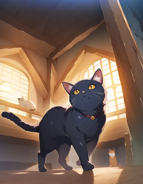 animal, cat, focus cat, cat tower, cat walk, game CG, fantasy, break,(artist:orion_(orionproject) ),artist:fujiyama,artist:onono_imoko,break,(masterpiece), (best quality), (ultra-detailed),(Detailed Lighting), very aesthetic, newest, beauty illustration, (...