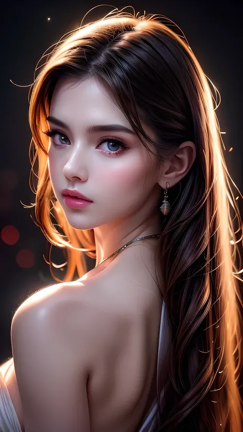  masterpiece,  best quality, illustration, Super Fine, Meticulous attention to detail,  high resolution,  8k wallpaper,  perfect dynamic composition,  Beautiful Detailed Eyes  , red ress ,The face feels ecstatic , face in an orgasmic state,  looks at the a...