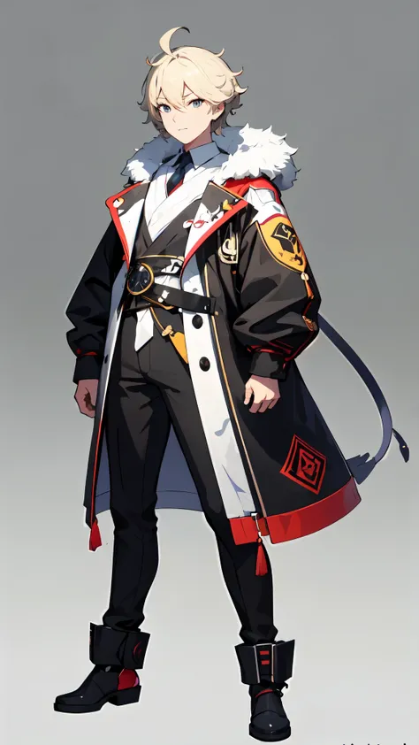 Please create a perfectly framed, full-figure, full-body illustration of a professional-grade male VTuber character, specifically designed for streaming use. The character is a stylish and handsome young man of Japanese descent, with a charismatic yet appr...