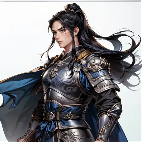 ( top quality,4K,8k, Hi-Res, Masterpiece:1.2),super detailed,(super fine illustration),(((One Man in Armor))),20 years old,Heroes of the Three Kingdoms,(((Beautiful Youth:1.3)), beautiful face,Perfectly symmetrical face,Extremely Sexy Man , detailed eyes:1...