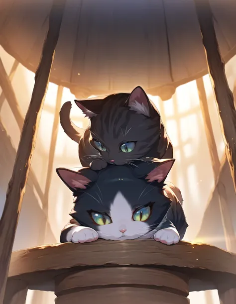 animal, cat, focus cat, cat tower, cat walk, game CG, fantasy, break,(artist:orion_(orionproject) ),artist:fujiyama,artist:onono_imoko,break,(masterpiece), (best quality), (ultra-detailed),(Detailed Lighting), very aesthetic, newest, beauty illustration, (...