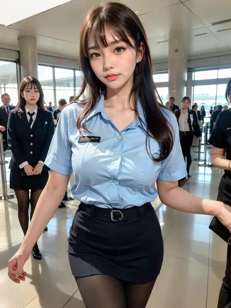 ((Best of the highest quality, 8k, Masterpiece, raw photo: 1.2)), (Sharp focus: 1.2), (1 AESPA, slim body type female, 21 y/o: 1.1), (solo: 1.28), (realistic, photo-realistic:1.37), cute face, finely eyes, (droopy eyes: 1.32), (Emphasize prominent aegyo-sa...