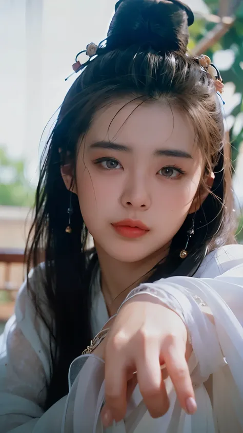 chinese ghost story,
(King of Juksian:1.1),(Ni Xiaochen:1.2),Chenbyohun,1 woman,alone,black hair,long hair,hair bun,mole,realistic,clothes,jewelry store,Lips,earring,hair bun,중국clothes,Hanfu,looking for_consolation~toion,beautiful detailed eyes,고대 중국 cloth...