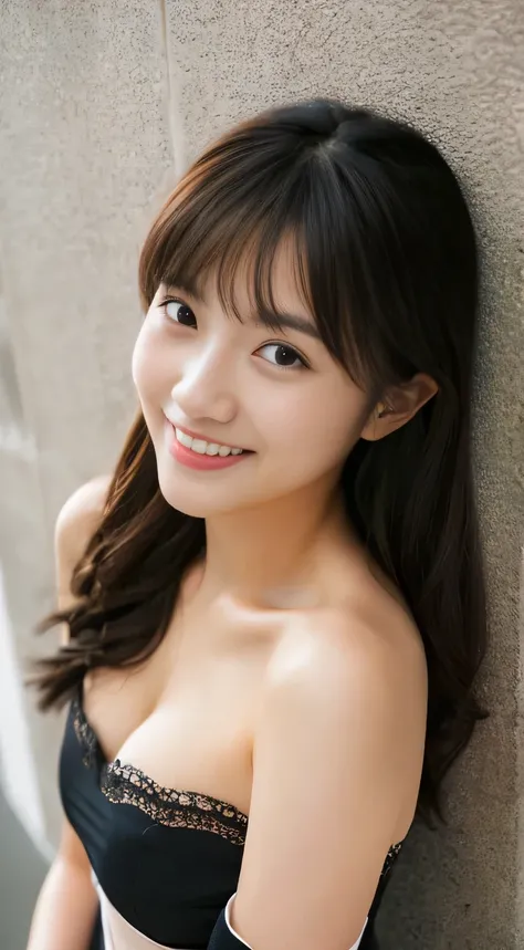 masterpiece,best quality,(Japanese girl),((Beautiful girl)),cleavage,(off shoulder:1.2),(perfect body beauty:1.2),(shy smile),From slightly above