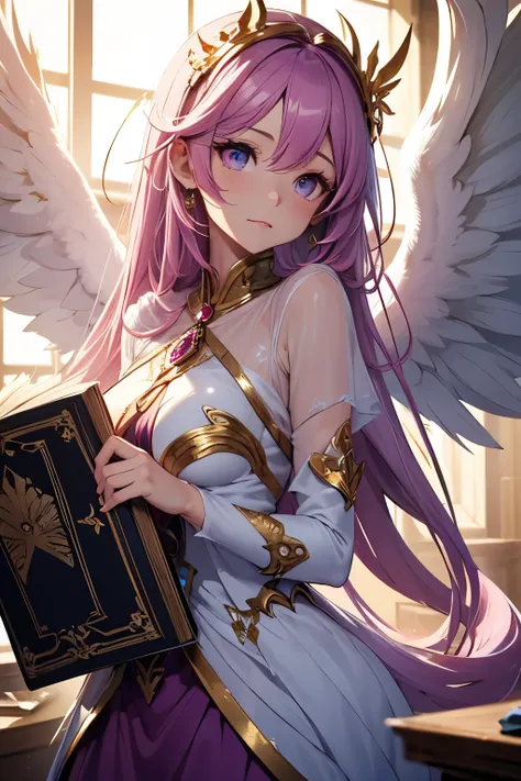  Jibril — No Game No Life :

Jibril is a Flügel ,  a powerful race of war angels created by the god Artosh .  Her design reflects her heavenly nature ,  heritage .

appearance:

hair: long, silky and straight ,  with a gradient that ranges from a soft lila...