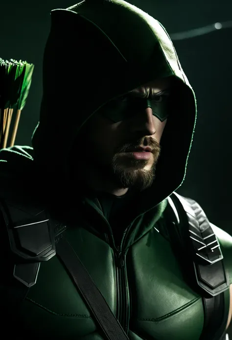cinematic image of chris evans as Green Arrow live action