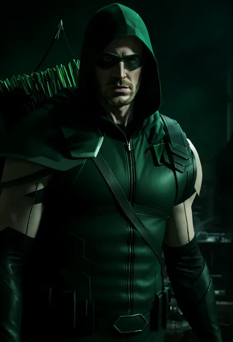 cinematic image of chris evans as Green Arrow live action
