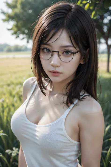  27 year old woman、Glass、(  realistic 、 as pictured 、live-action、8k,   realistic ,  RAW photos,   highest image quality taken by Ki : 1.4),  single lens reflex camera、 RAW photos,  top quality,   realistic ,   Highly Detailed CG Unity 8K Wallpaper,  The de...