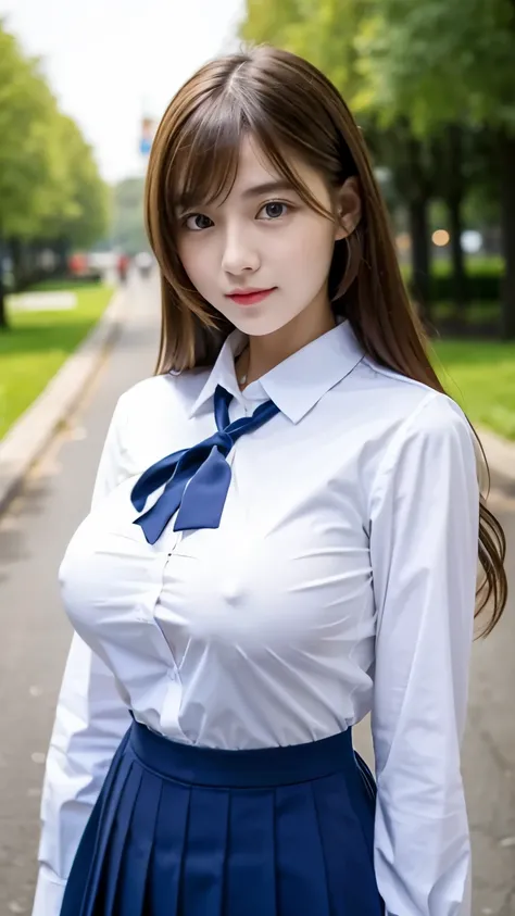 ( high image quality)、()、(beautiful Russian cute student)、(Ulzzang)、((Collared shirt that shows big breasts))、(The power of neatness)