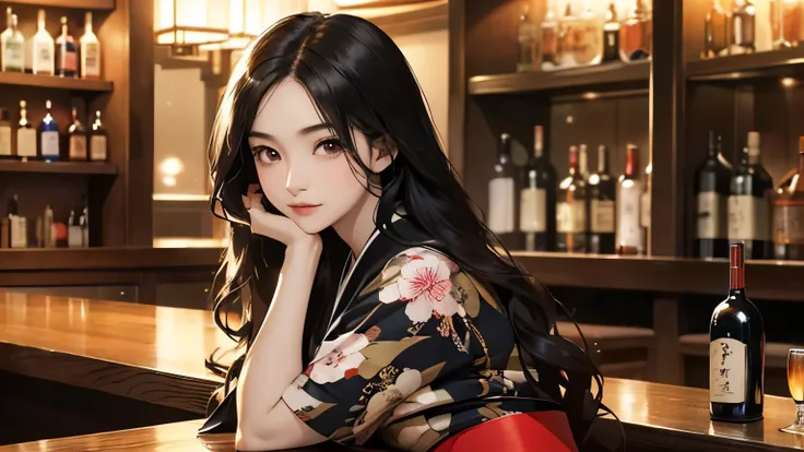 (masterpiece, highest quality, high resolution), Japanese woman, (((Very beautiful 25 year old girl))), pretty, look at the photographer､  ((Beautiful black long hair)), super cute face, glossy lips, double eyelids in both eyes, natural smile、 natural make...