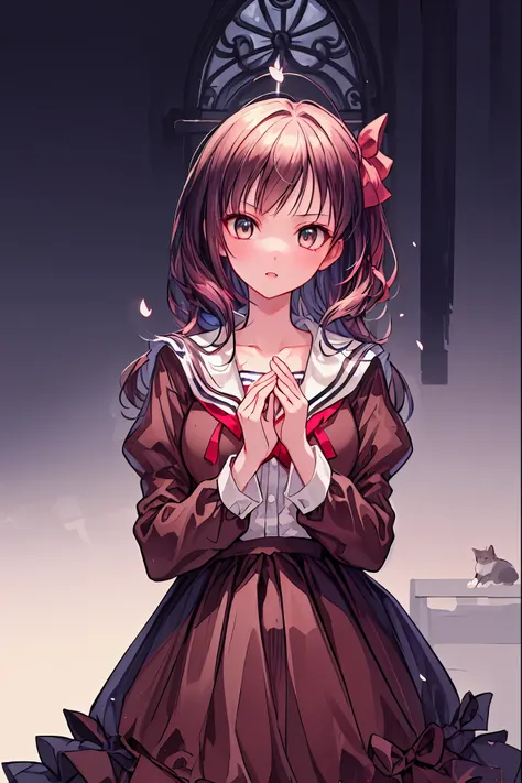 (( masterpiece)), ( top quality), ( Supernatural), ( Beautiful Illustrations),
Outdoors, Flower Garden, cherry blossoms,
Concealed Tsukiko , Grey Hair , short hair,  Aqua Eyes, Side Ponytail , school uniform, white shirt, Pink Plaid Skirt,  black legwear ,...